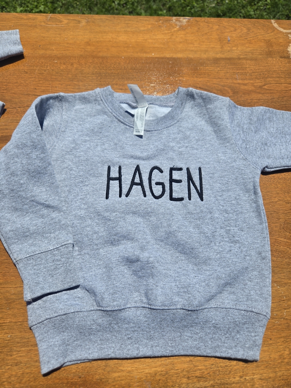 Rabbit Skins Gray Sweatshirt with Black HAGEN Name